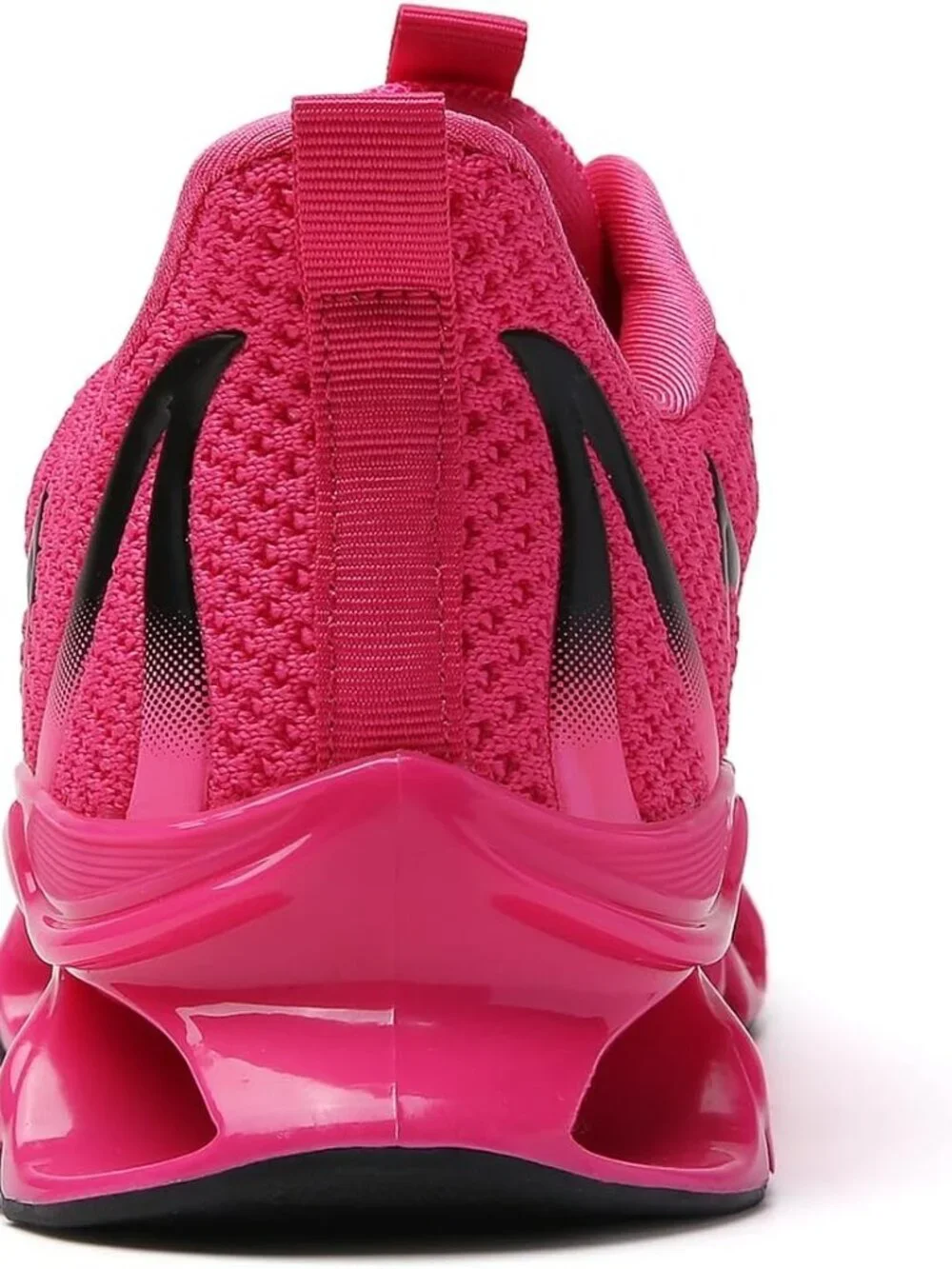 Women's Rose Red Mesh Sneakers Athletic Running Walking Shoes Lace-up